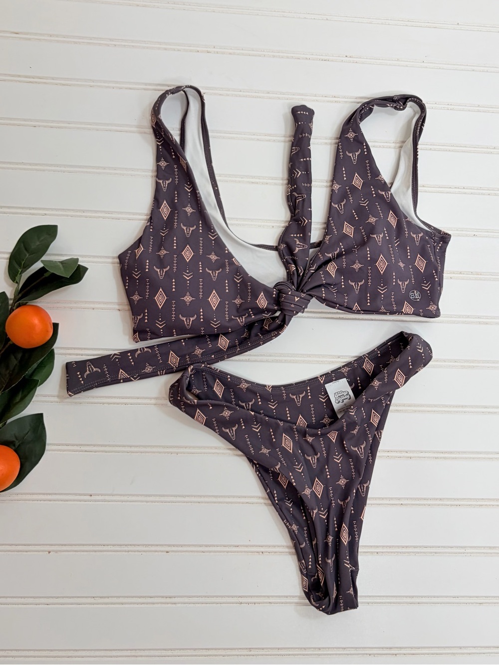 Salty Honey Western Tie Front Bikini Set